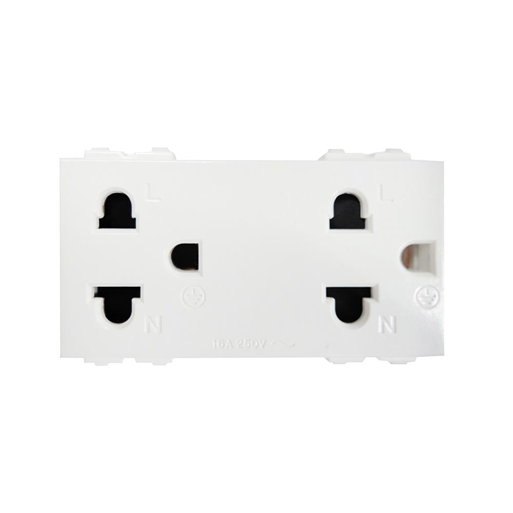 เต้ารับคู่ 3 ขา ELECKTA BASIC สีขาว