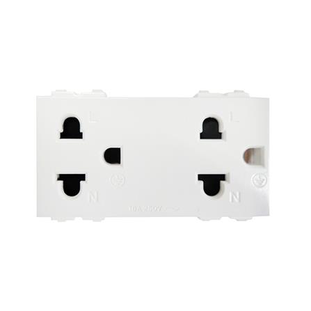 เต้ารับคู่ 3 ขา ELECKTA BASIC สีขาว