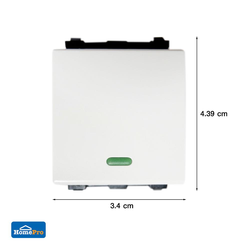 สวิตช์ 1 ทาง 1.5 ช่อง ELECKTA BASIC สีขาว