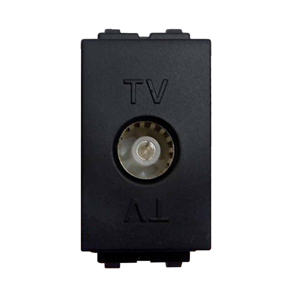 เต้ารับโทรทัศน์ 75 โอห์ม ELECKTA BASIC สีดำ