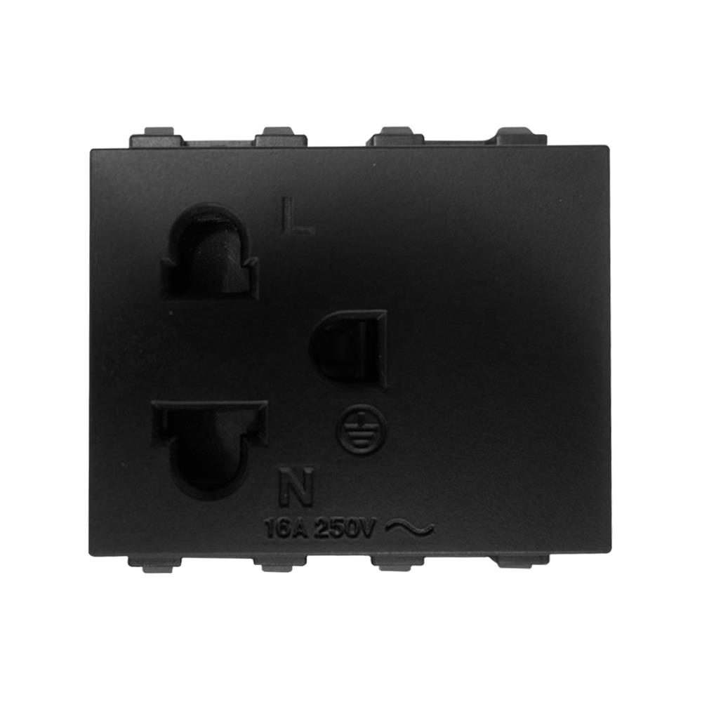 เต้ารับเดี่ยว 3 ขา 1.5 ช่อง ฺELECKTA BASIC สีดำ