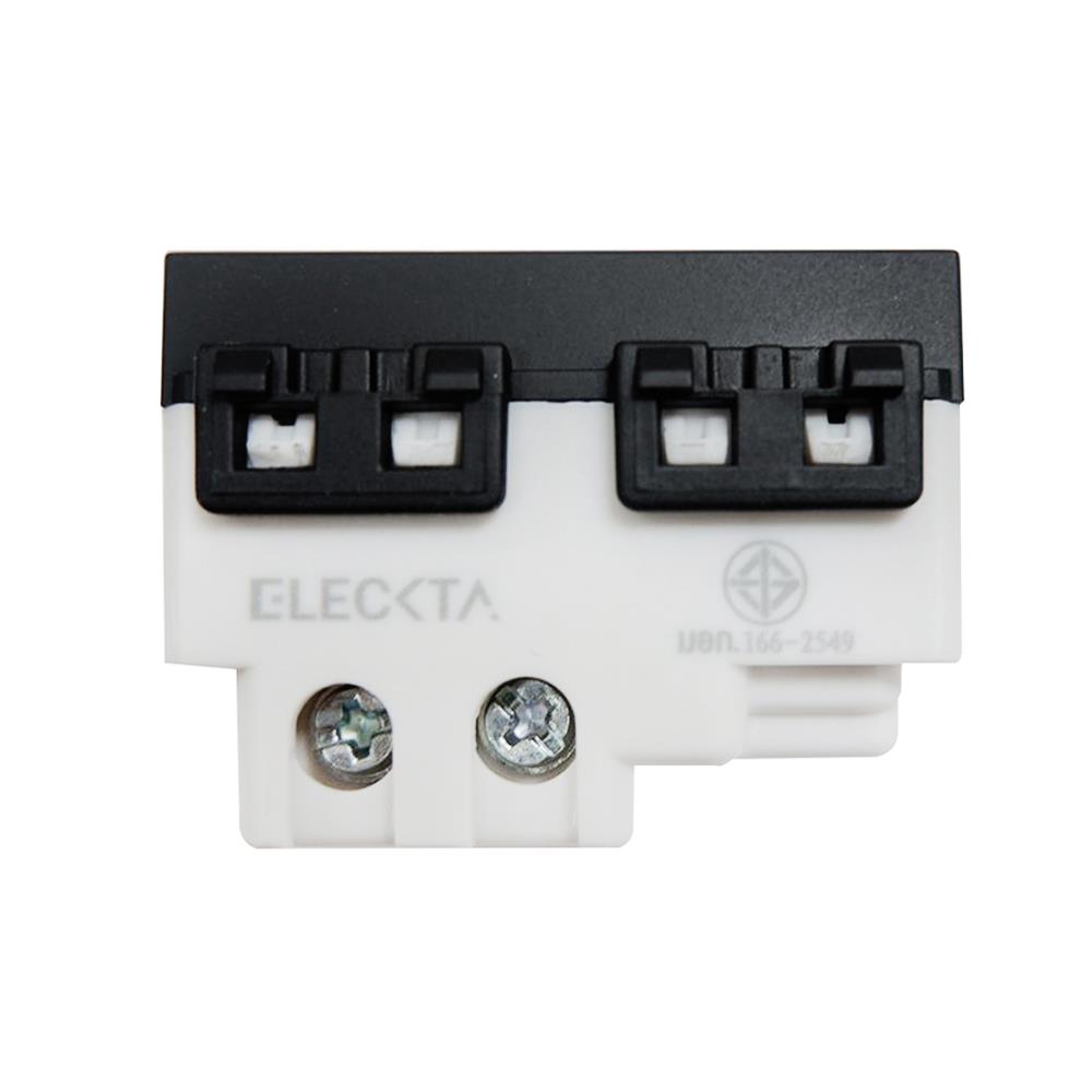 เต้ารับเดี่ยว 3 ขา 1.5 ช่อง ฺELECKTA BASIC สีดำ