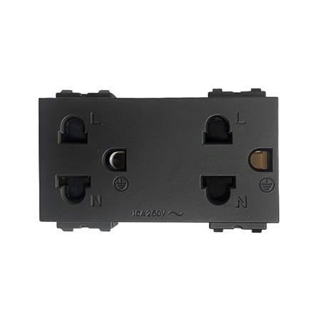 เต้ารับคู่ 3 ขา ELECKTA BASIC สีดำ