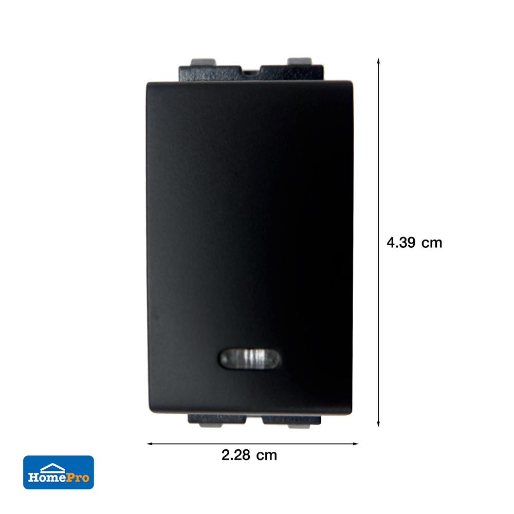 สวิตช์ 2 ทาง 1 ช่อง ELECKTA BASIC สีดำ