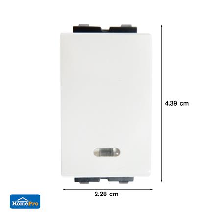 สวิตช์ 2 ทาง มีไฟ 1 ช่อง ELECKTA BASIC สีขาว_3