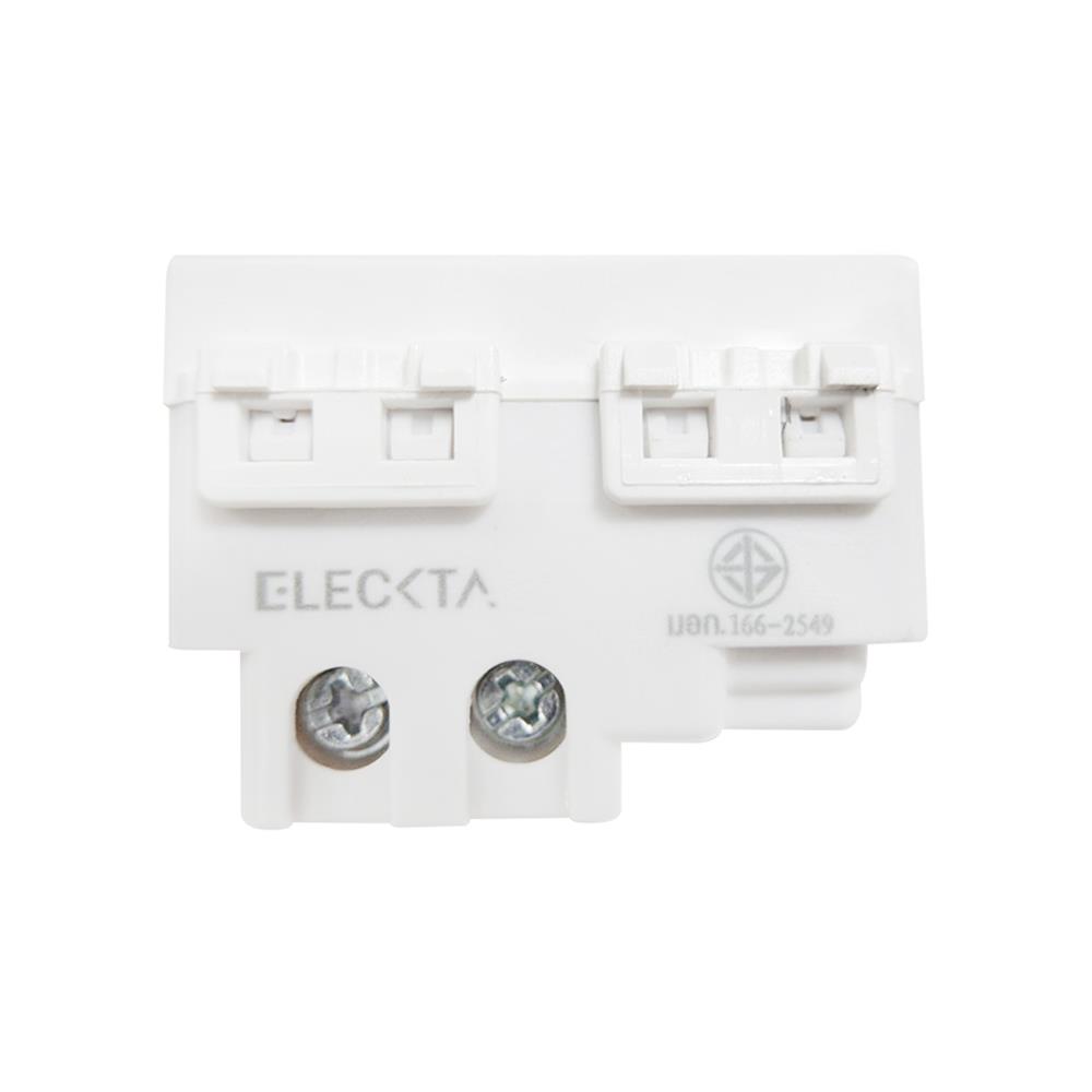 เต้ารับเดี่ยว 3 ขา 1.5 ช่อง ฺELECKTA BASIC สีขาว