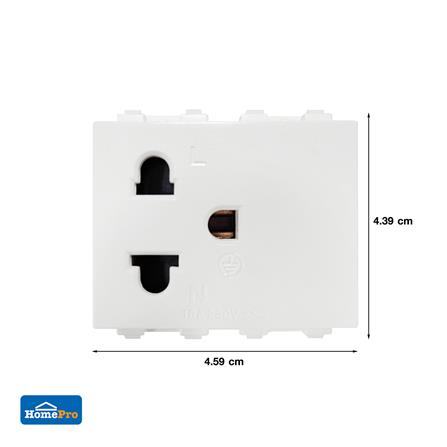 เต้ารับเดี่ยว 3 ขา 1.5 ช่อง ฺELECKTA BASIC สีขาว_3