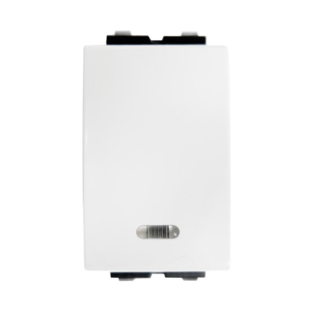 สวิตช์ 1 ทาง มีไฟ 1 ช่อง ELECKTA BASIC สีขาว