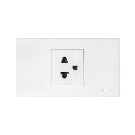 ชุดเต้ารับเดี่ยว 3 ขากลม ELECKTA BASIC สีขาว_0