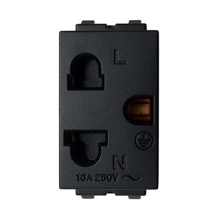 เต้ารับเดี่ยว 3 ขา 1 ช่อง ฺELECKTA BASIC สีดำ