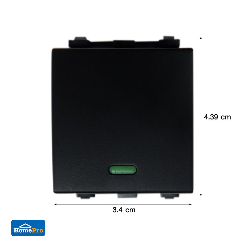 สวิตช์ 1 ทาง 1.5 ช่อง ELECKTA BASIC สีดำ