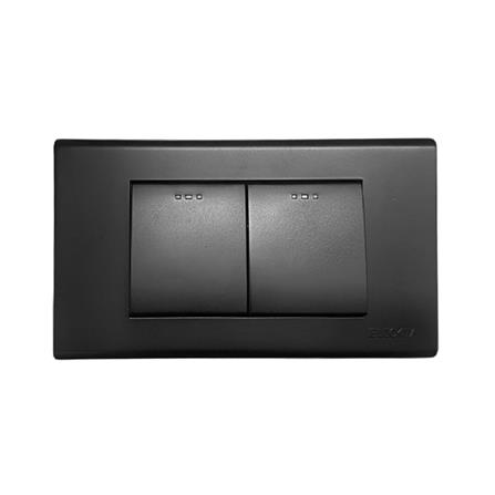 ชุดสวิตช์ 1 ทาง 1.5 x 2 ช่อง ELECKTA BASIC สีดำ