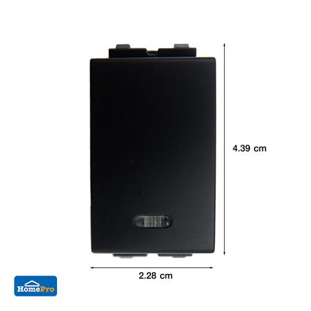 สวิตช์ 1 ทาง มีไฟ 1 ช่อง ELECKTA BASIC สีดำ_2