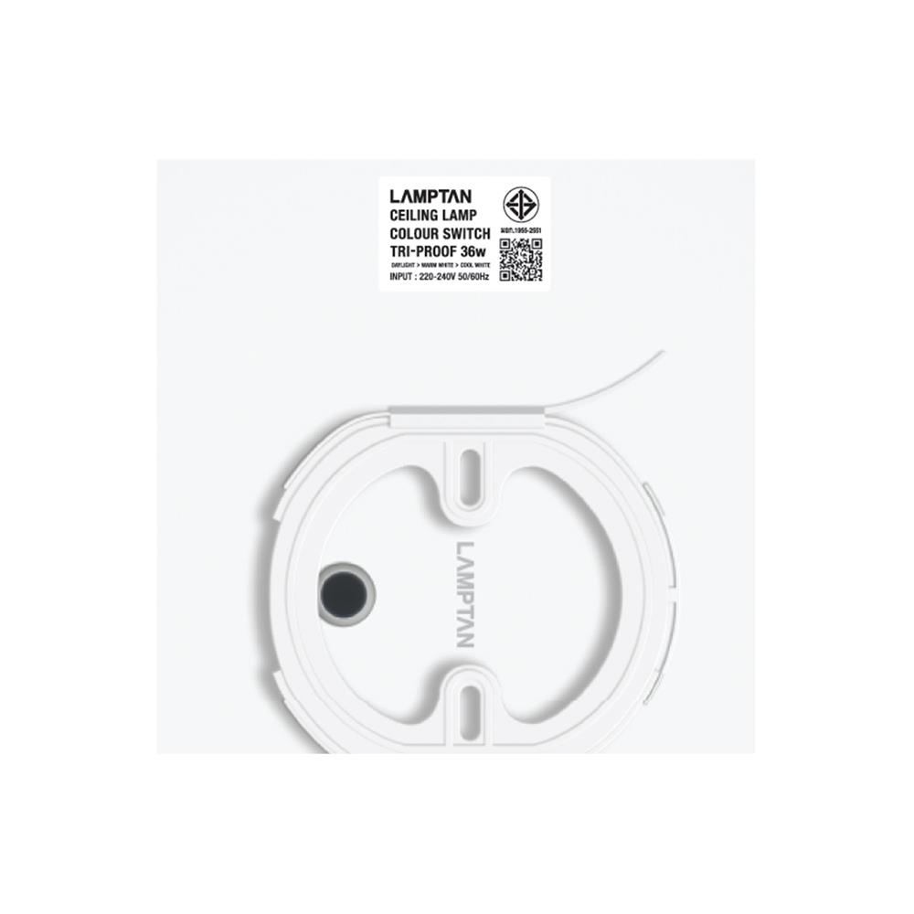 ไฟเพดาน LED LAMPTAN TRIPROOF 14.5 นิ้ว 36 วัตต์ DAYLIGHT/COOL WHITE/WARM WHITE สีขาว