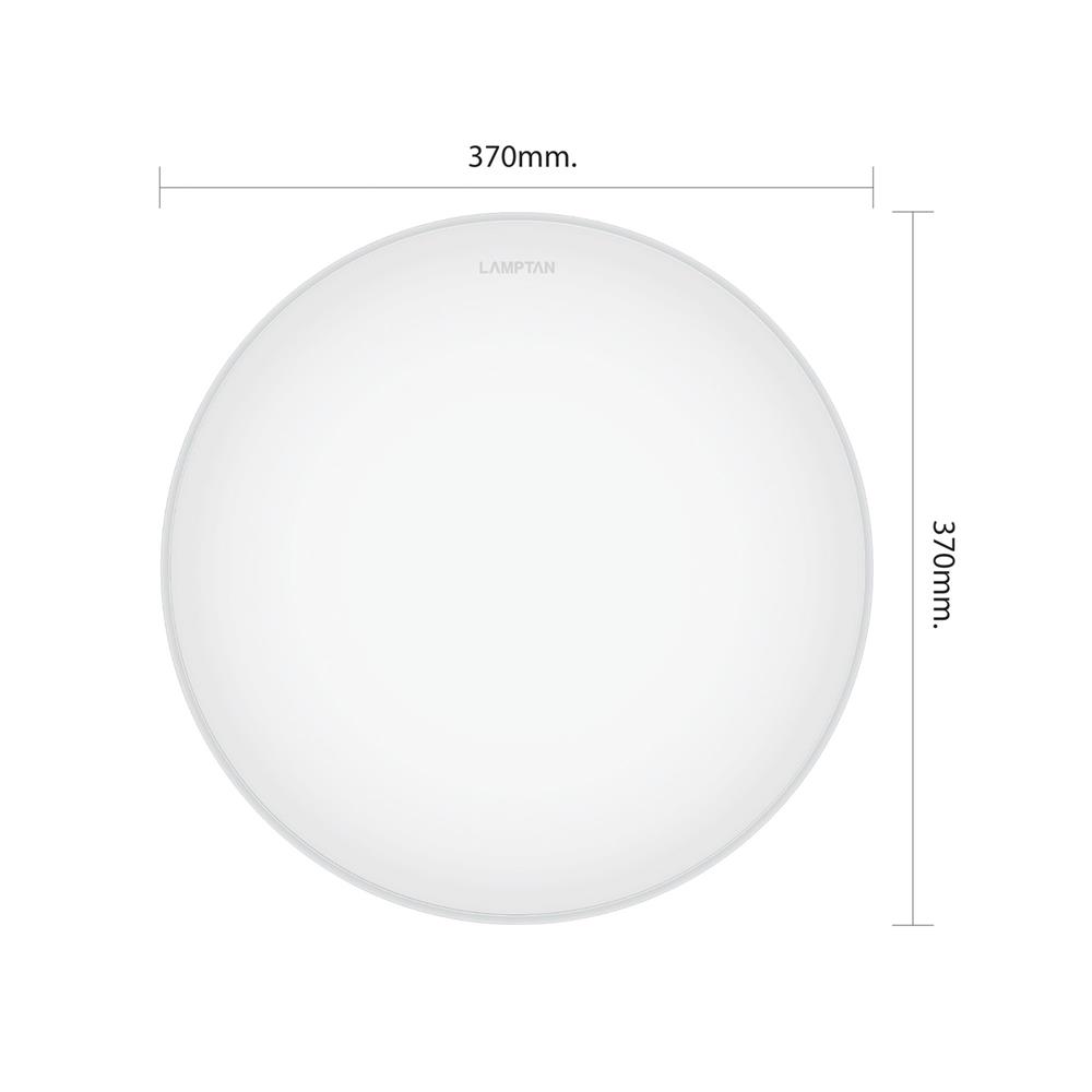 ไฟเพดาน LED LAMPTAN TRIPROOF 14.5 นิ้ว 36 วัตต์ DAYLIGHT/COOL WHITE/WARM WHITE สีขาว