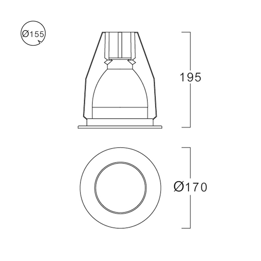 ดาวน์ไลท์ LUMAX 22-02655 6.69 นิ้ว สีขาว กลม