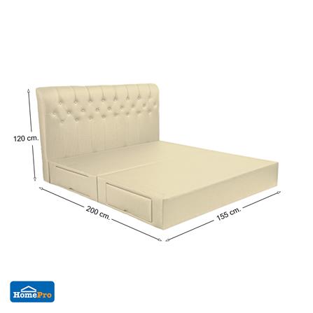 ฐานรองหัวเตียง 5 ฟุต HOME LIVING STYLE ROME-R สีครีม_5