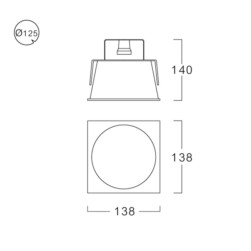ดาวน์ไลท์ LUMAX 22-02921 5.43 นิ้ว สีขาว สี่เหลี่ยม