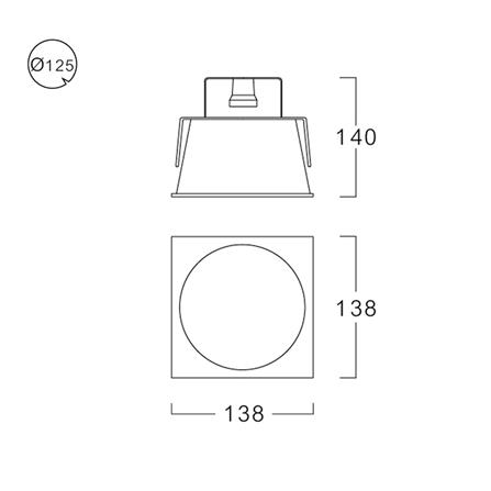 ดาวน์ไลท์ LUMAX 22-02921 5.43 นิ้ว สีขาว สี่เหลี่ยม_3