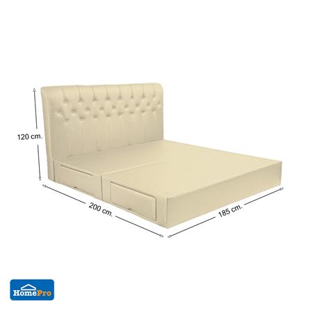ฐานรองหัวเตียง 6 ฟุต HOME LIVING STYLE ROME-R สีครีม_5
