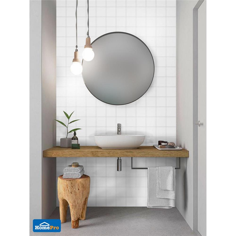 กระเบื้องผนังพอร์ซเลน 4x4 นิ้ว COTTO MT 4SR1-6110 สลิม ไวท์ PM