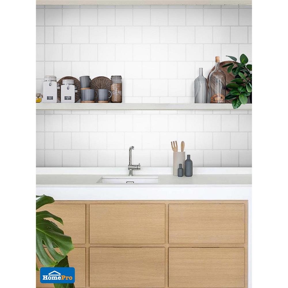 กระเบื้องผนังพอร์ซเลน 4x4 นิ้ว COTTO MT 4SR1-6110 สลิม ไวท์ PM