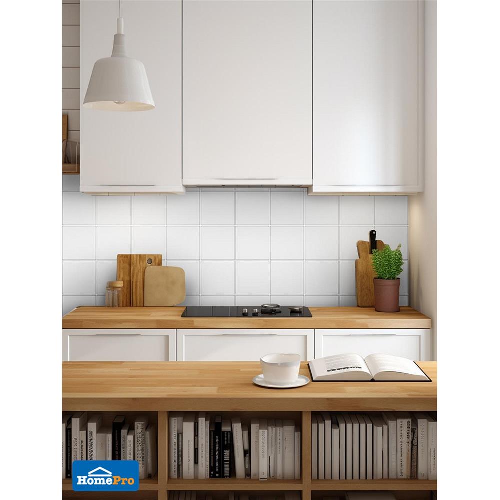 กระเบื้องผนังพอร์ซเลน 4x4 นิ้ว COTTO MT 4SR1-6110 สลิม ไวท์ PM