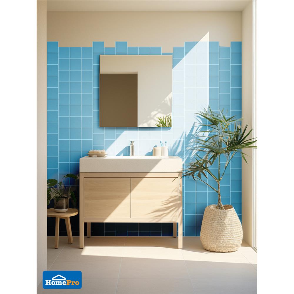 กระเบื้องผนังพอร์ซเลน 4x4 นิ้ว COTTO MT 4SR1-6423 สลิมไลท์ บลู PM