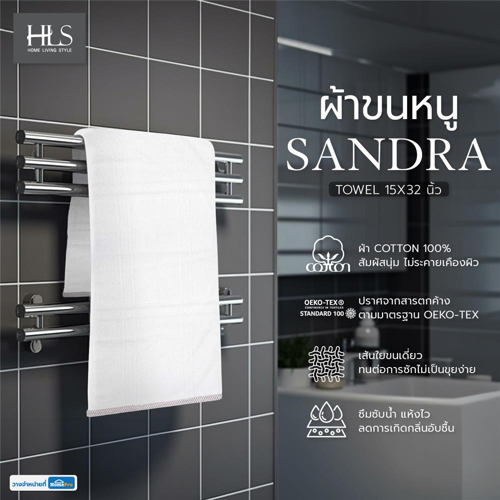 ผ้าขนหนู HOME LIVING STYLE SANDRA 15X32 นิ้ว สีน้ำตาล