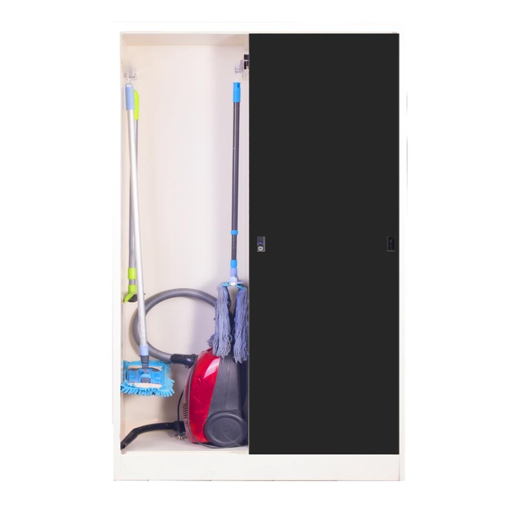 ตู้เก็บของบานเลื่อนทึบ KIOSK TM-120 สีขาว/ดำ