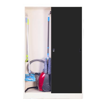 ตู้เก็บของบานเลื่อนทึบ KIOSK TM-120 สีขาว/ดำ_3