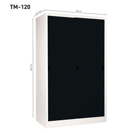 ตู้เก็บของบานเลื่อนทึบ KIOSK TM-120 สีขาว/ดำ_8