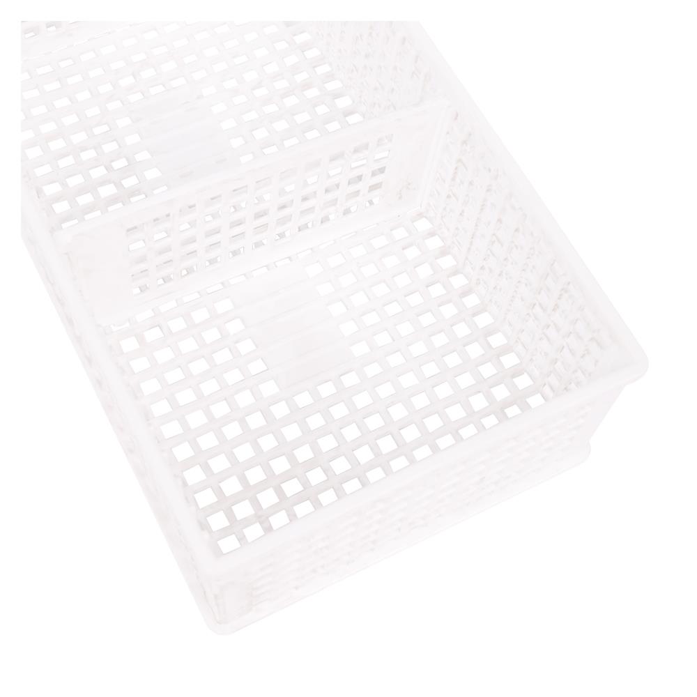 ตะแกรงใส่ของเหลี่ยม 3 ช่อง KEYWAY สีขาว