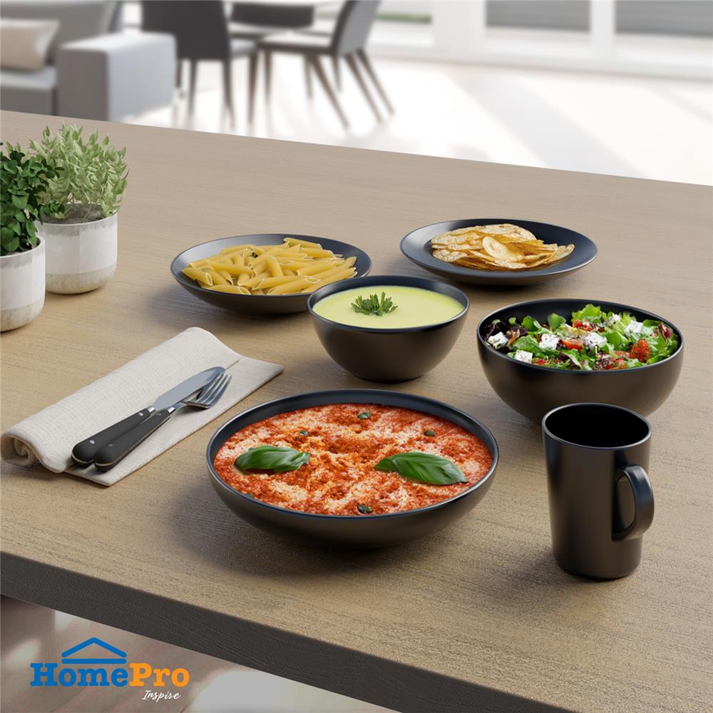 จานบัวเซรามิก 9.5" KECH LANZO BLACK