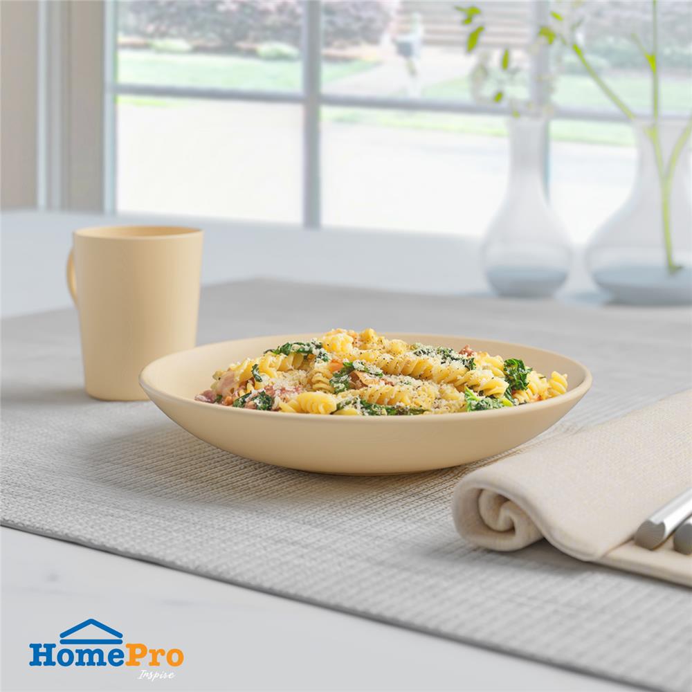 จานลึกเซรามิก 9 นิ้ว KECH LANZO BEIGE