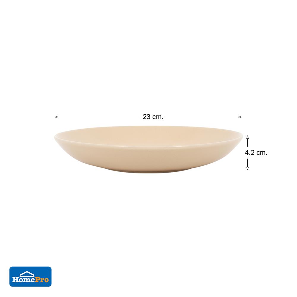จานลึกเซรามิก 9 นิ้ว KECH LANZO BEIGE