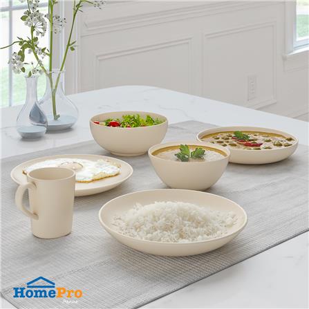 จานลึกเซรามิก 9 นิ้ว KECH LANZO BEIGE_5