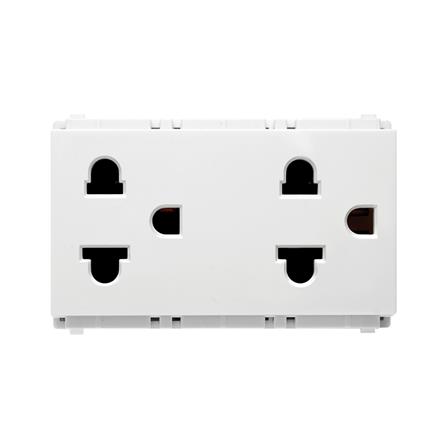 เต้ารับคู่ 3 ขา มีกราวด์ PHILIPS LEAF สีขาว