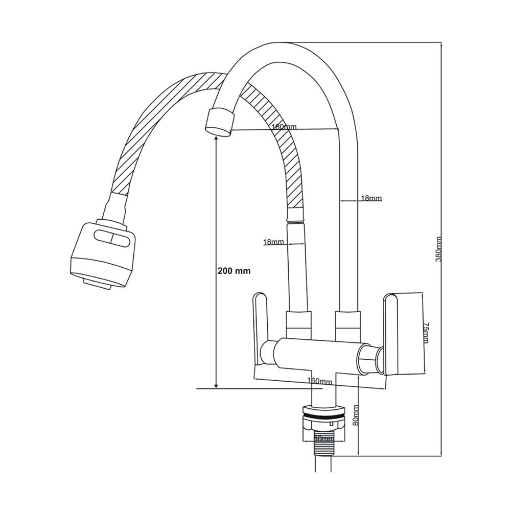 ก๊อกซิงค์เดี่ยวเคาน์เตอร์ NOVABATH NVB-KT216S