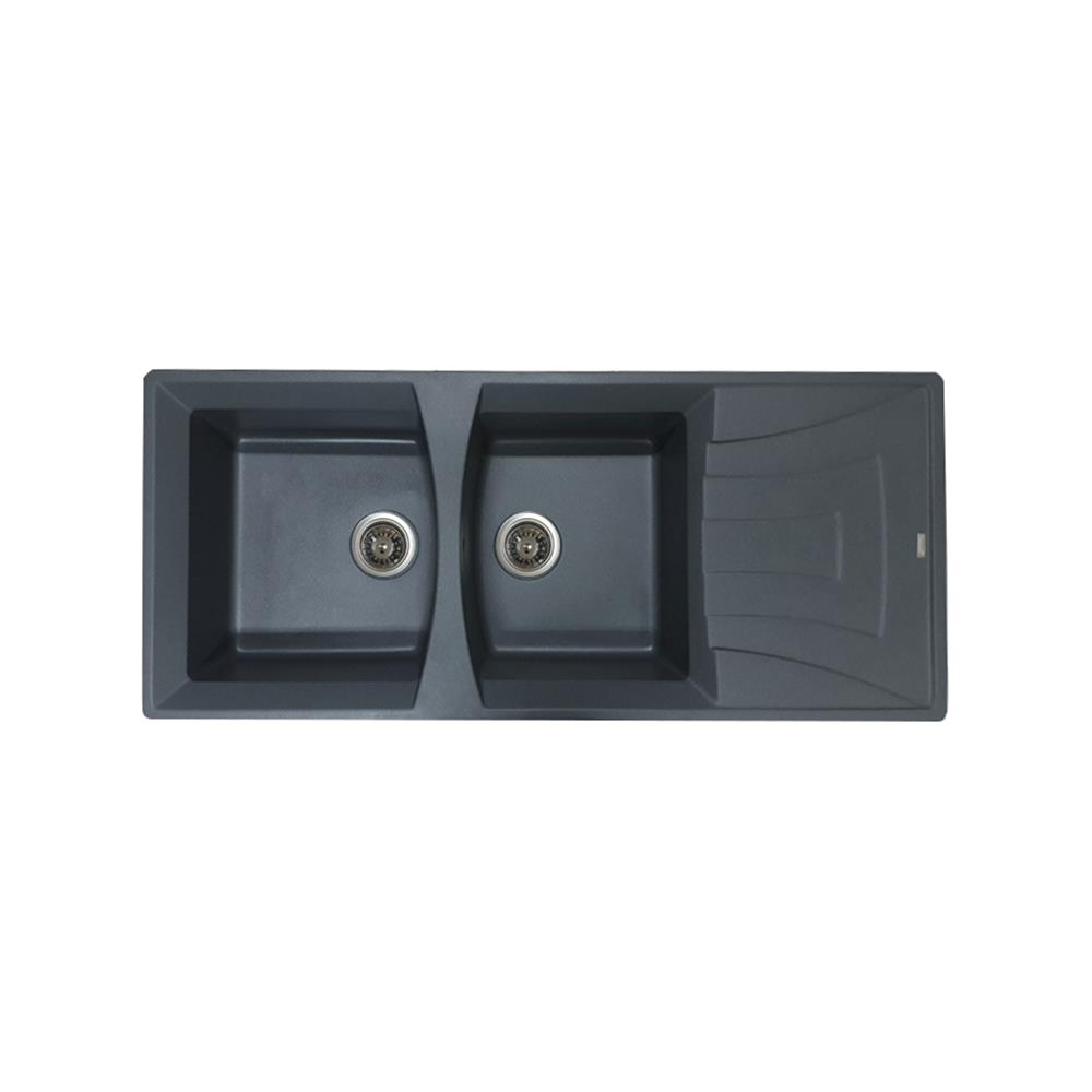 ซิงค์ฝัง 2 หลุม 1 ที่พัก TECNOPLUS GIN 2B1D สีเทา