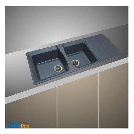 ซิงค์ฝัง 2 หลุม 1 ที่พัก TECNOPLUS GIN 2B1D สีเทา_2