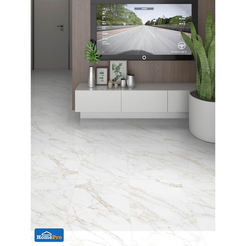 กระเบื้องพื้นพอร์ซเลน  16x16 นิ้ว COTTO โปรมาร์เบิล ขาว ExC PM 0.96 ตร.ม.