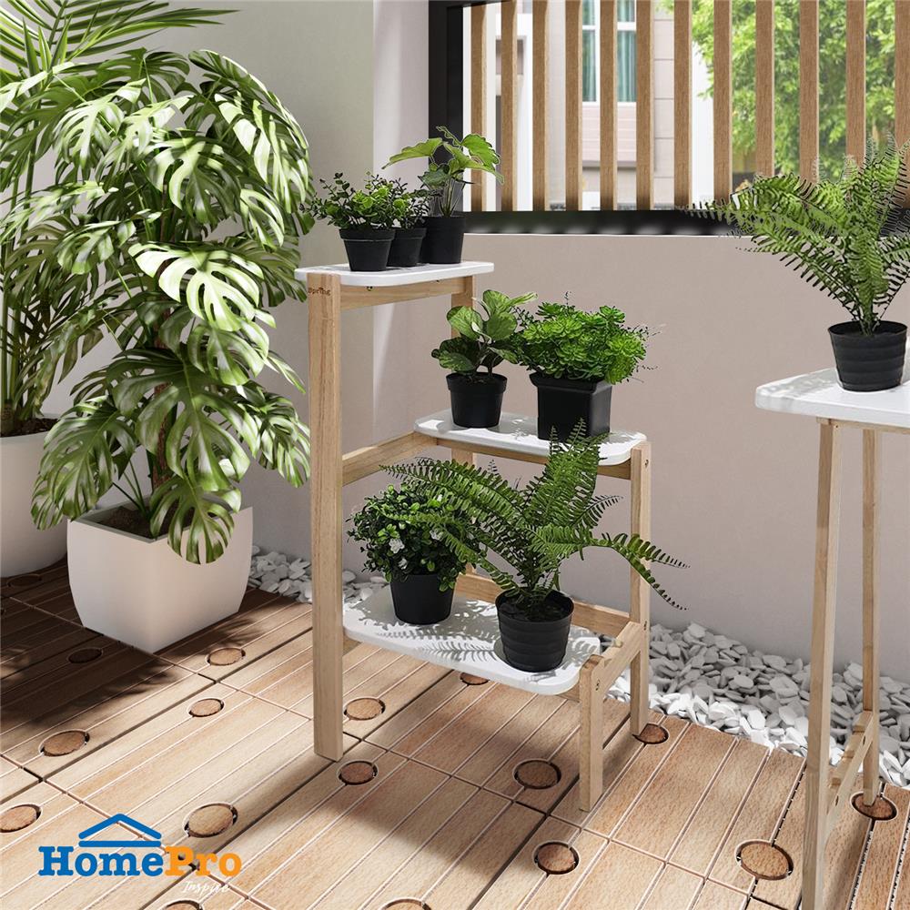 ชั้นวางกระถางต้นไม้ 3 ชั้น SPRING WOODY