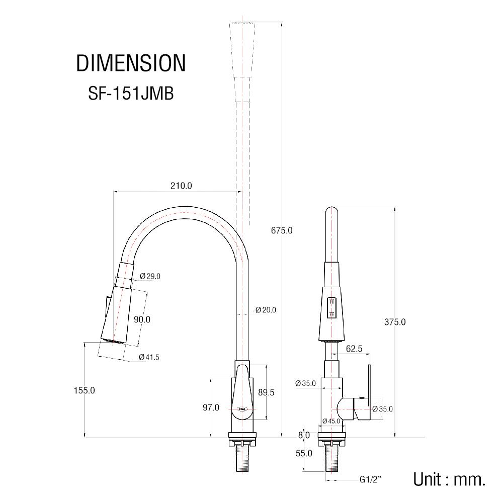 ก๊อกซิงค์เดี่ยวเคาน์เตอร์ HANG SF-151JMB