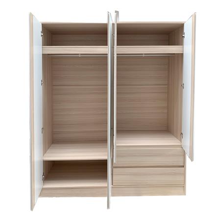 ตู้เสื้อผ้า 4 บานเปิด FURDINI PEARL สี PINE OAK/WHITE_1