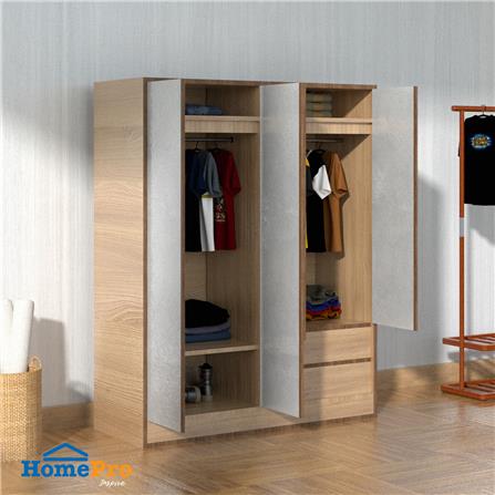 ตู้เสื้อผ้า 4 บานเปิด FURDINI PEARL สี PINE OAK/WHITE_2