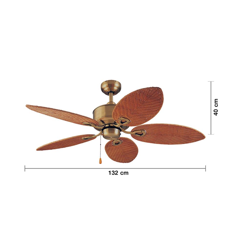 พัดลมไม่มีโคมไฟ CARINI CN01-52N 52 นิ้ว 5 ใบพัด สีน้ำตาล/ทองรมดำ