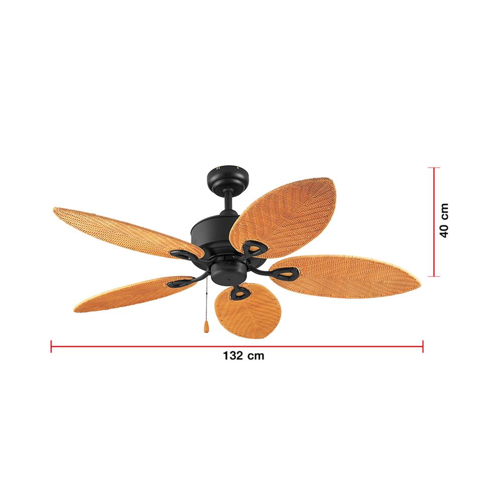 พัดลมไม่มีโคมไฟ CARINI CN01-52N CBK 52 นิ้ว 5 ใบพัด สีดำ/น้ำตาล