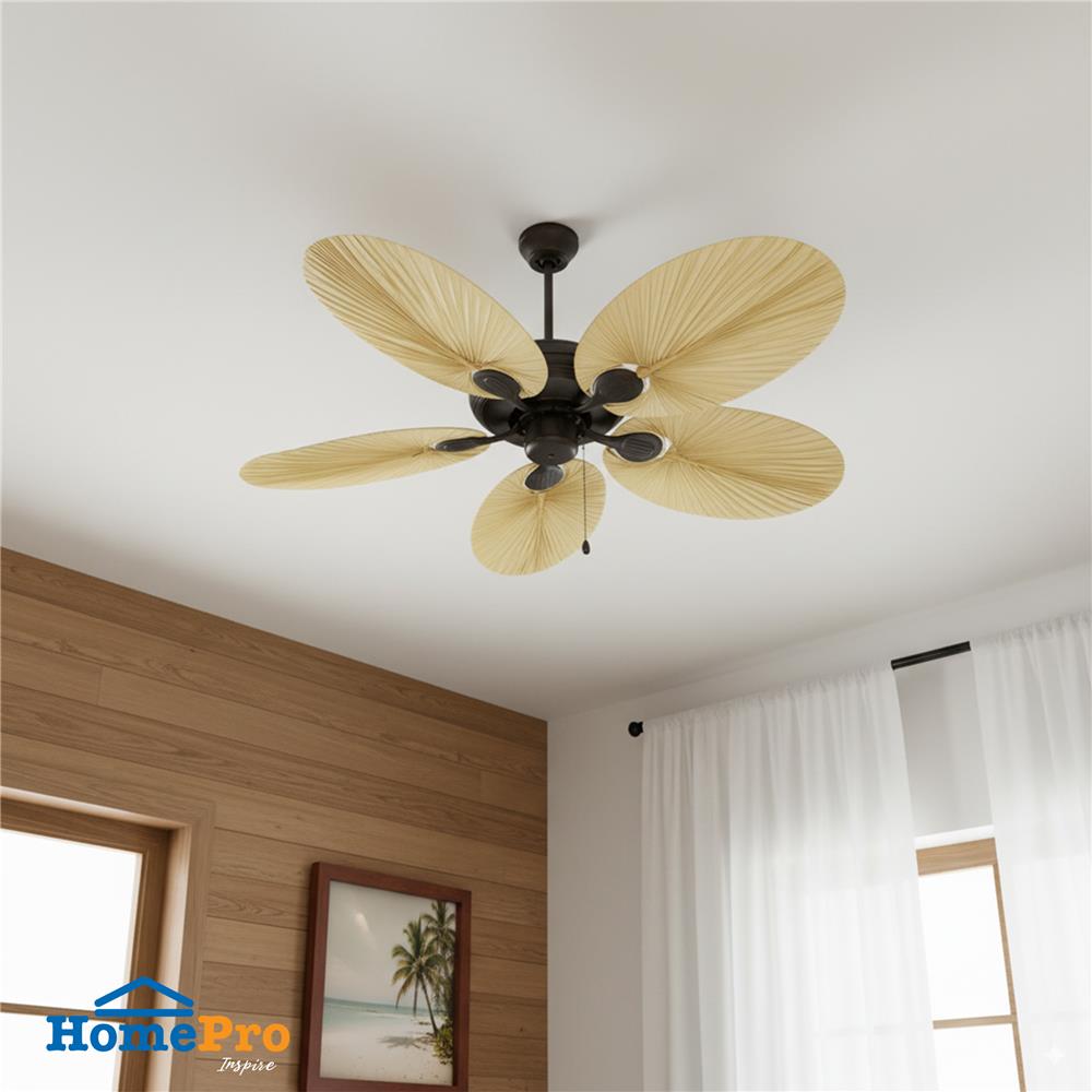 พัดลมไม่มีโคมไฟ CARINI CN02-52N MCE 52 นิ้ว 5 ใบพัด สีดำ/น้ำตาล