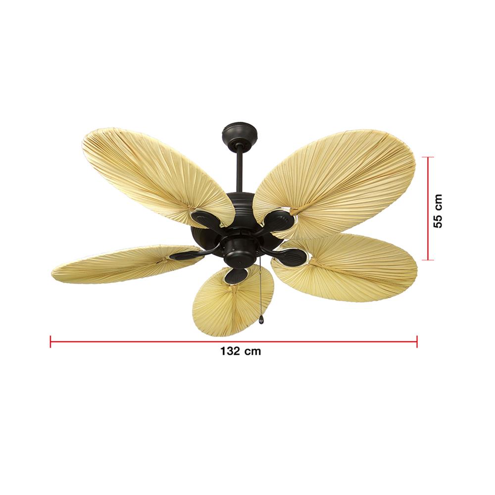 พัดลมไม่มีโคมไฟ CARINI CN02-52N MCE 52 นิ้ว 5 ใบพัด สีดำ/น้ำตาล